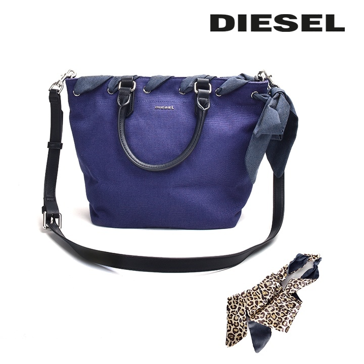 DIESEL ディーゼル トートバッグ 鞄 レディース 替えリボン付き