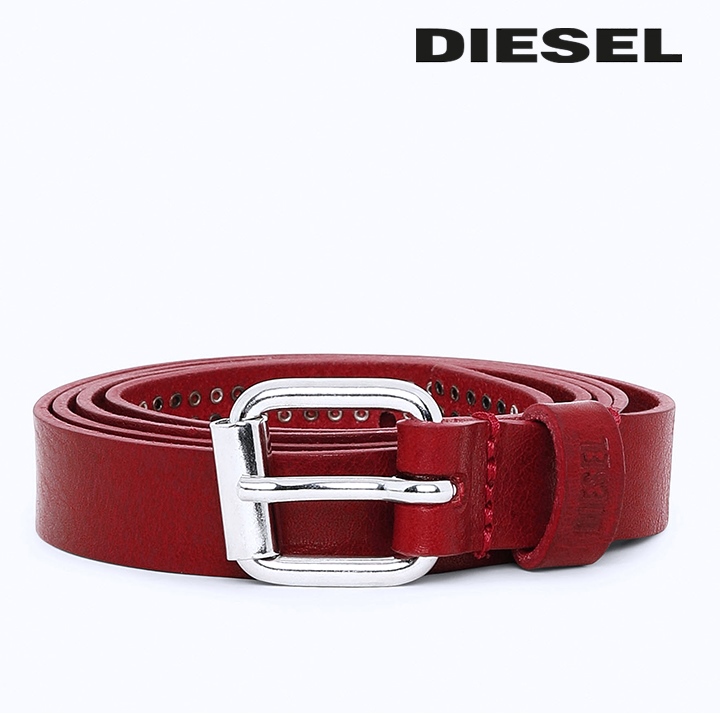 DIESEL 牛革ベルト　レディース　サイズ80 DIESEL ディーゼル レザーナローベルト レディース 牛革 本革