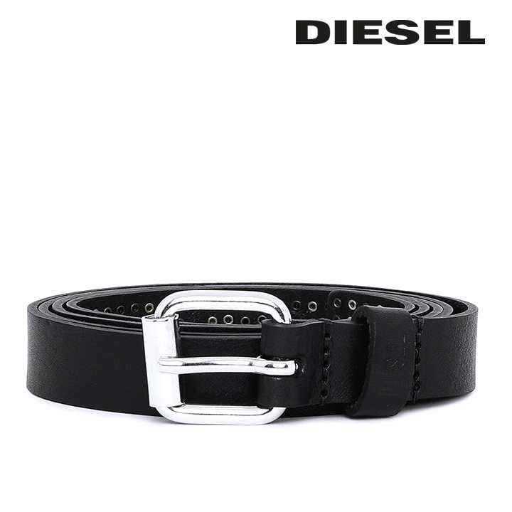 DIESEL 牛革ベルト　レディース　サイズ80 DIESEL ディーゼル レザーベルト レディース ジッパーデザイン