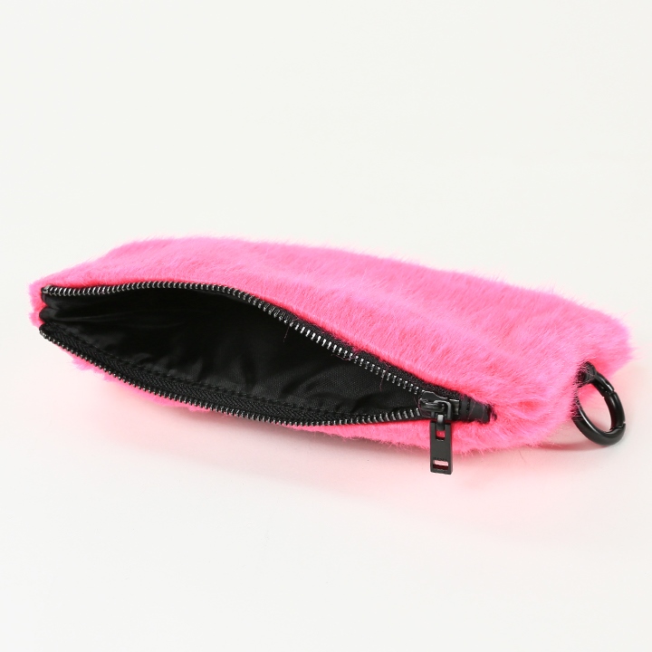 DIESEL ディーゼル クリアポーチ レディース ふわモコフェイクファー