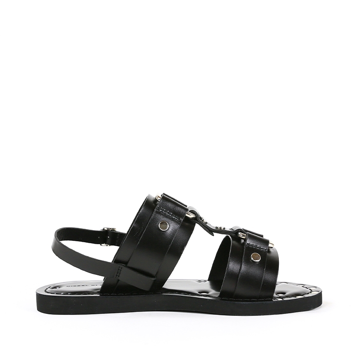正規店買付【DIESEL】ブラック ロゴ サンダル SA-MAYEMI CC サンダル ロゴ｜ブラック｜ガールズ｜DIESEL