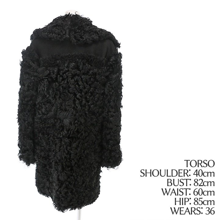 チロル❗️人気のブラック英国製ＷムートンJKT ¥25888→現 黒菟華 AL-759074 -113(83) KUROTOKA『黒いうさぎの上映会』総