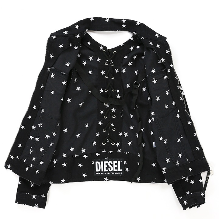 DIESEL ディーゼル デニムジャケット レディース 星柄刺繍 肘