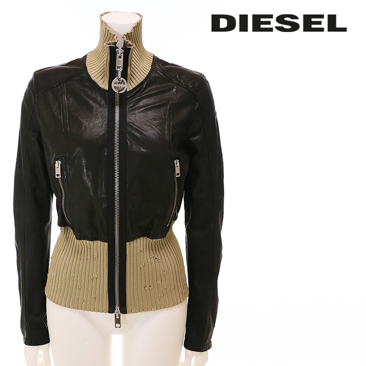 ディーゼル DIESEL レザージャケット レディース 羊革 本革 反射材