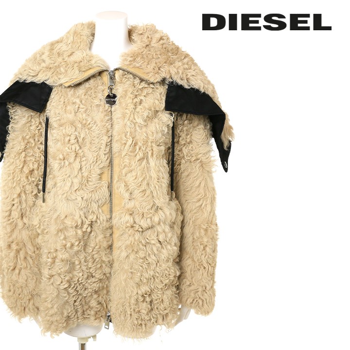 ディーゼル DIESEL ファーコート レディース 羊毛皮 ラムスキンファー レザージャケット L-YASMINI