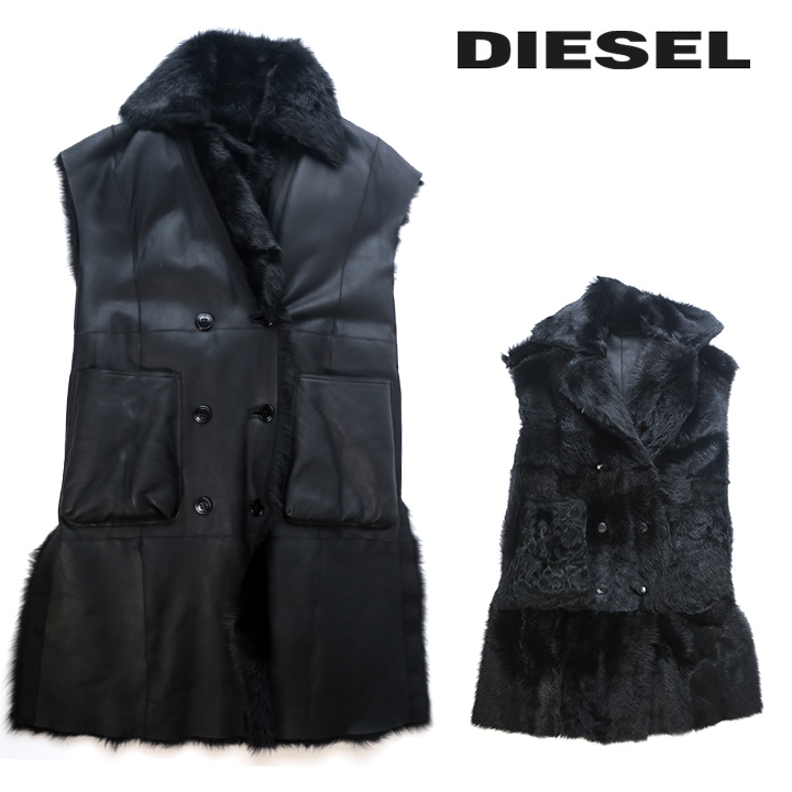 ディーゼル DIESEL ノースリーブ レザーコート レディース