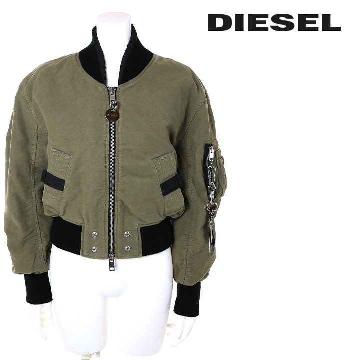 ディーゼル DIESEL 中綿ブルゾン ジャケット レディース ジッパーデザイン キルティング裏地 ショート丈 W-LESKY