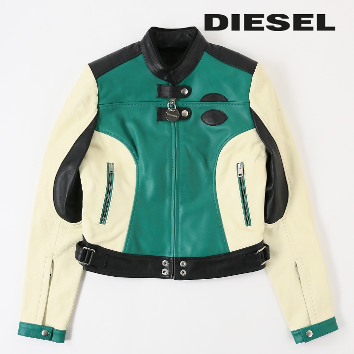 ディーゼル DIESEL レザージャケット レディース ダメージあり 牛革 本