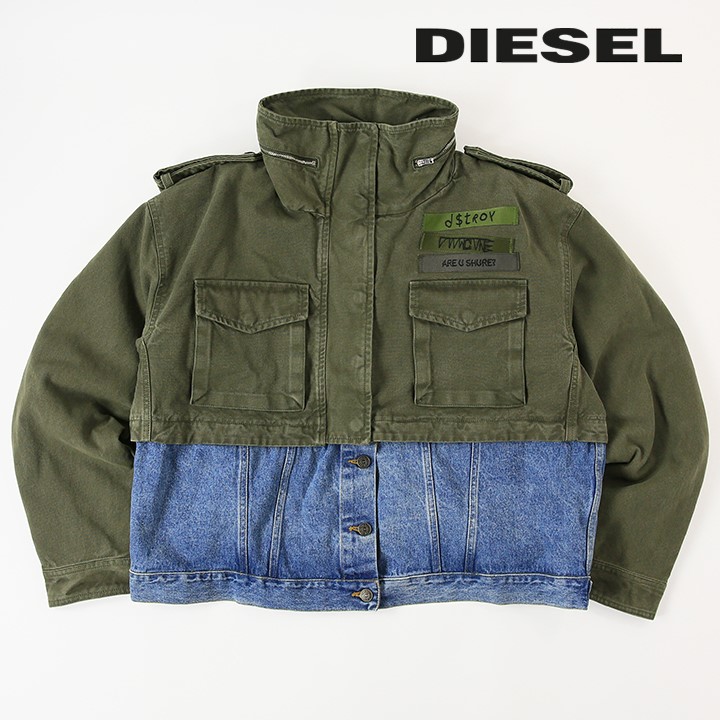 DIESEL（ディーゼル） ミリタリージャケット レディース デニム切替