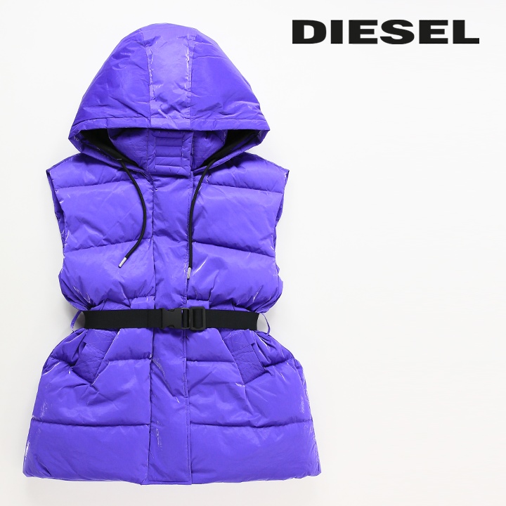 ディーゼル DIESEL ノースリーブダウンジャケット レディース ベルト