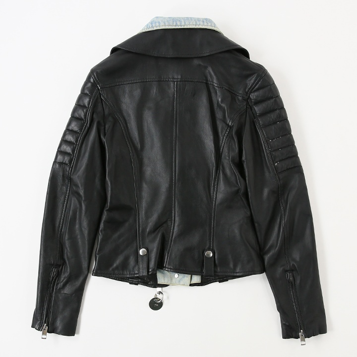 ディーゼル レディース レザー シングルライダースジャケット 美品 L DIESEL ディーゼル レザージャケット レディース 羊革 本革