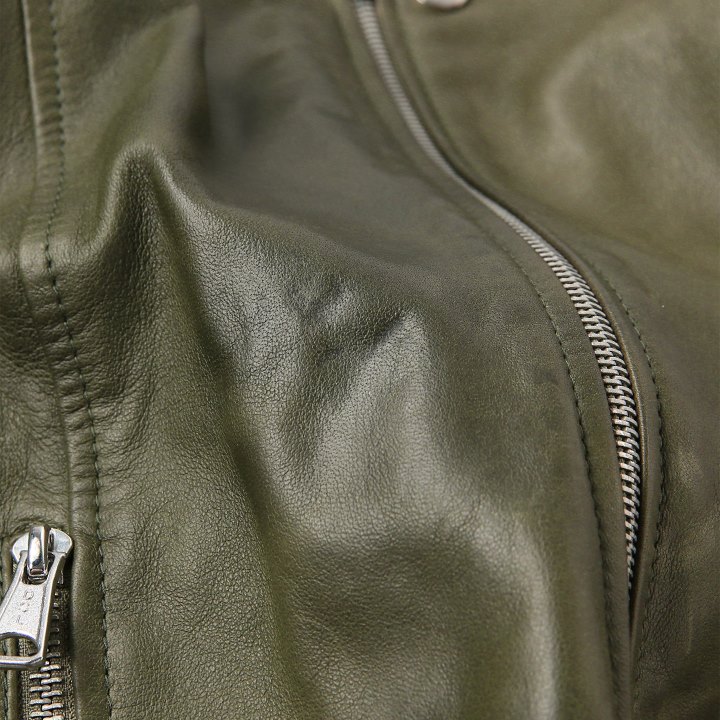 希少】 DIESEL オールレザー 本革 ラムレザー 羊革 ジップアップ