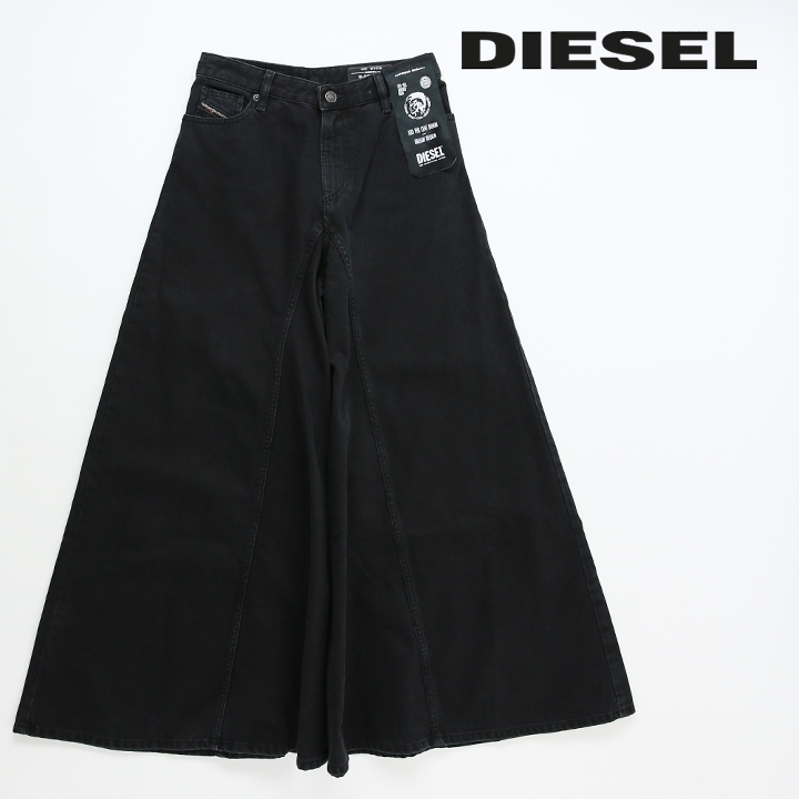 DIESEL D-SPRITZZ ブラックワイドレッグデニムパンツ DIESEL ボリュームワイドフレアデニムパンツ D-SPRITZZ - メルカリ