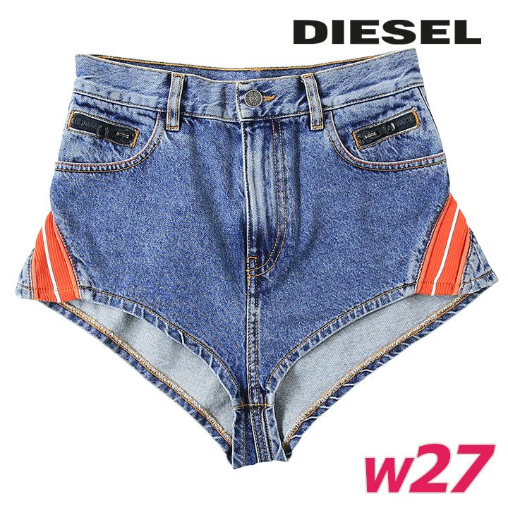 ディーゼル デニムジャケット シースルーメッシュ切替 半袖 ジップアップXXS DIESEL（ディーゼル） デニムショートパンツ ホットパンツ レディース