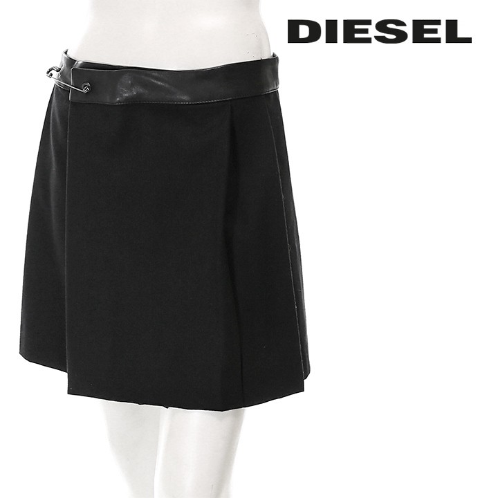 ディーゼル DIESEL ミニスカート レディース ウエストレザー切替