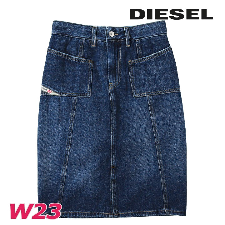DIESEL（ディーゼル） デニムスカート レディース ウォッシュ加工 膝丈