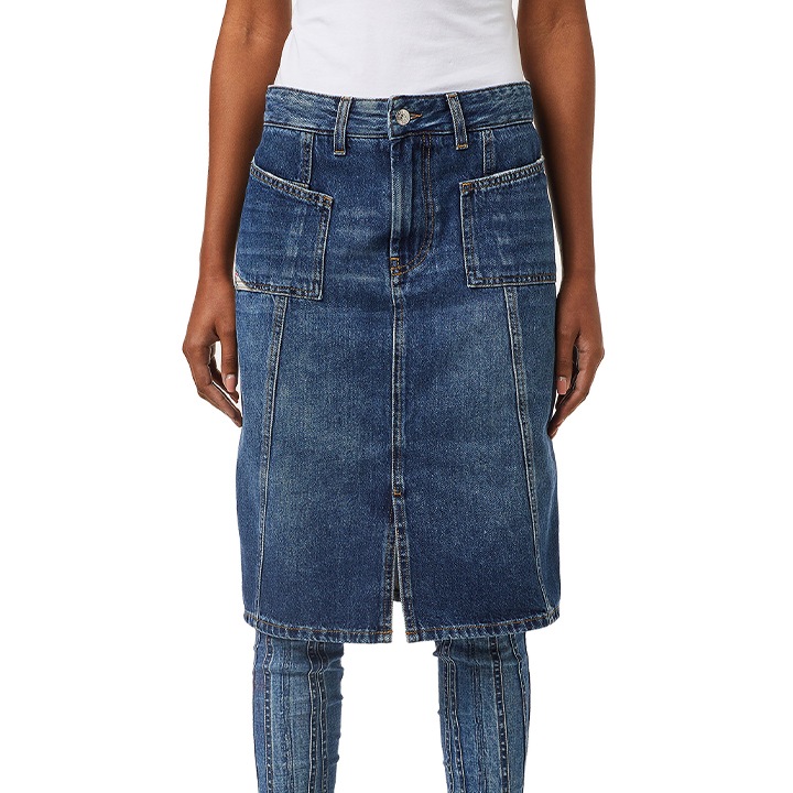 DIESEL（ディーゼル） デニムスカート レディース ウォッシュ加工 膝丈