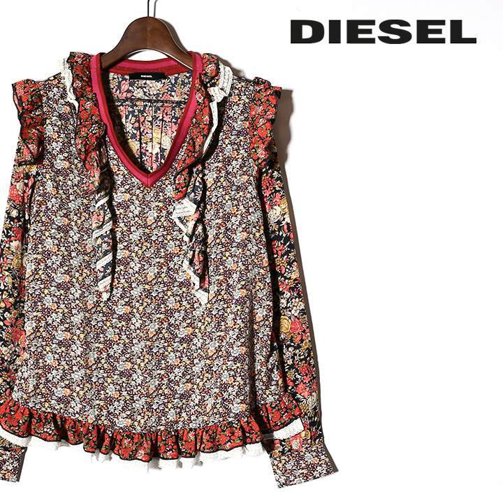 ディーゼル DIESEL 長袖ブラウス レディース 総柄 花柄 レース