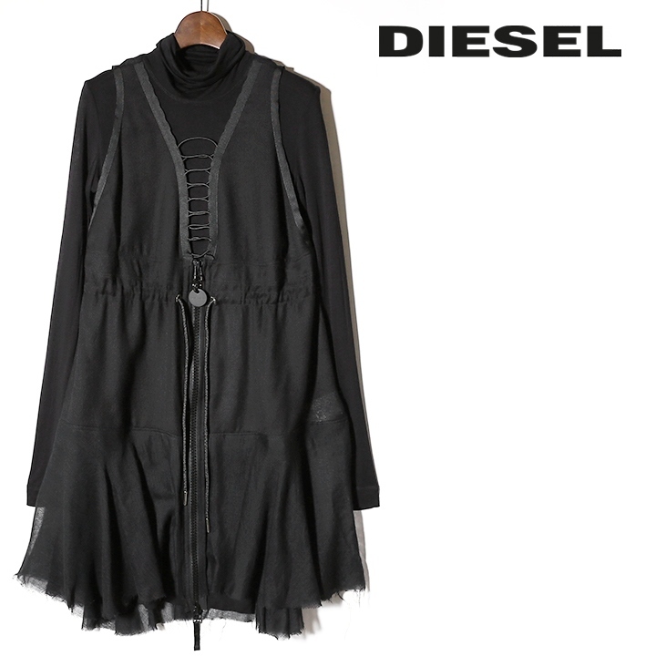 DIESEL ディーゼル ボウタイ ノースリーブ チェック ワンピース