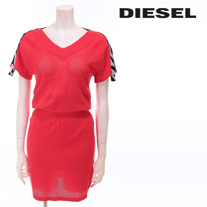 DIESEL（ディーゼル） 薄手ニットワンピース レディース メッシュ切替