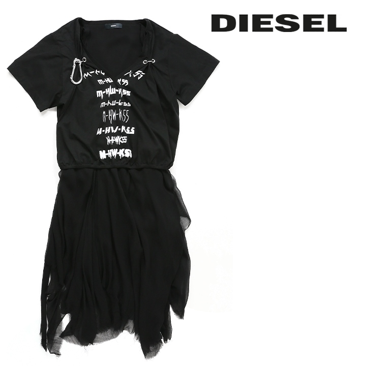 ディーゼル DIESEL 半袖Tシャツワンピース ドレス レディース 