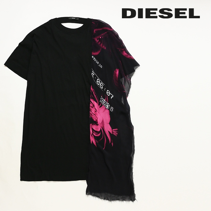 ディーゼル DIESEL カットソーワンピース レディース アシンメトリー