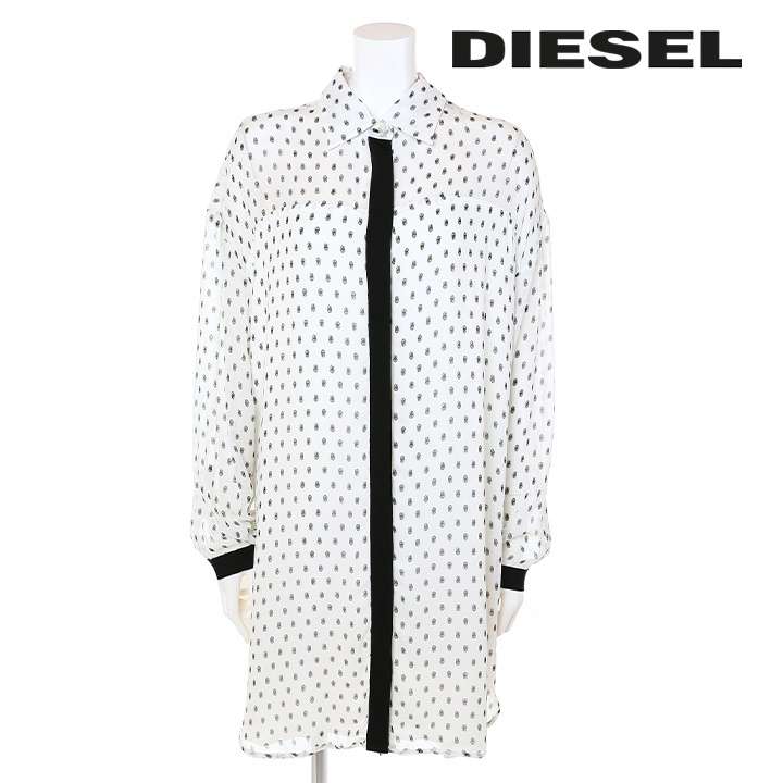 ディーゼル DIESEL シャツワンピース レディース スカル柄 総柄