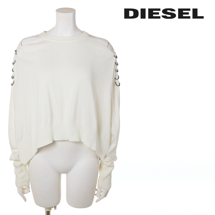 【美品】DIESEL レディース ニット カラーコントラスト オープンデザイン DIESEL（ディーゼル）の「レディース ニット M-ONERVA-TOP