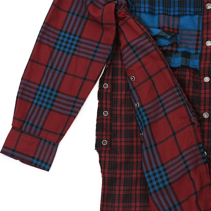 DIESEL ディーゼル C-GARZ-A SHIRT カットオフチェックシャツ  レッド M ITUW368S97AK DIESEL ディーゼル 長袖シャツ ブラウス レディース チェック柄