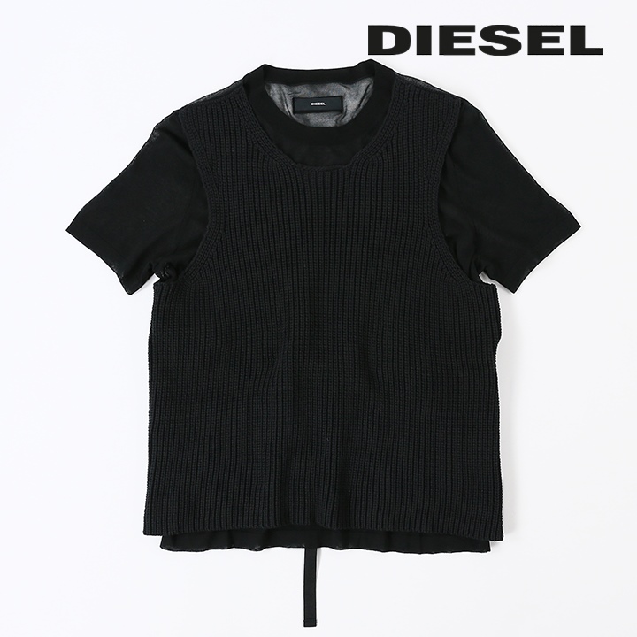 ディーゼル DIESEL ニットソー カットソー レディース 異素材ミックス