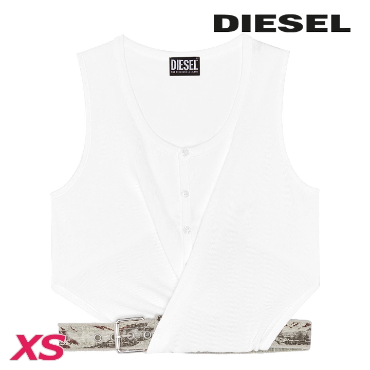 diesel タンクトップ　ノースリーブ　ベルト付き セール】レディース タンクトップ ノースリーブTシャツ（タンク