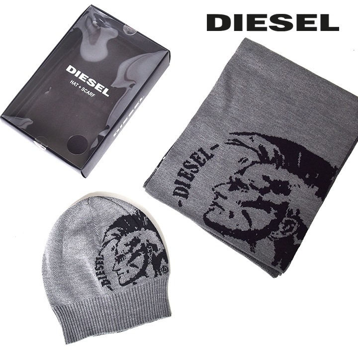 DIESEL マフラー ニット帽 箱入り DIESEL - DIESEL マフラーとニット帽 プレゼントボックスの通販