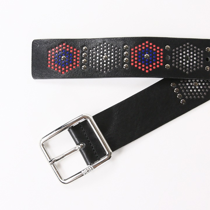 【正規品】Diesel スタッズレザーベルト DIESEL スタッズ付きレザーベルト