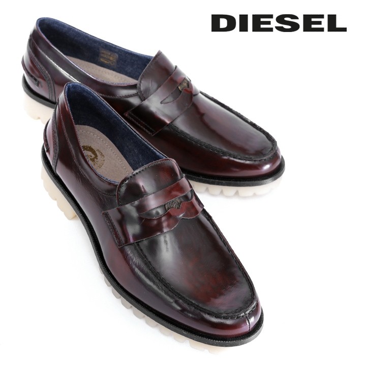 ディーゼル DIESEL コインローファー 靴 レザーシューズ メンズ 本