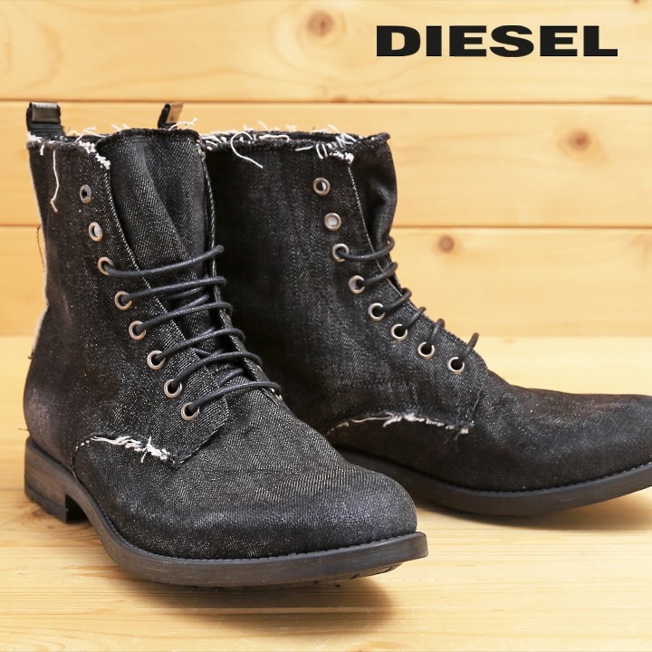 ディーゼル DIESEL レースアップブーツ 靴 メンズ ダメージ加工カット