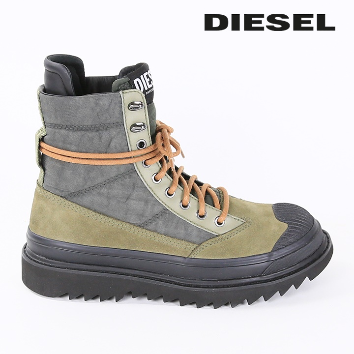 DIESEL ディーゼル ブーツ カーキ UK9(27.5cm位) 0124925L0041 DIESEL ディーゼル ハイカットスニーカー ブーツ 靴 メンズ