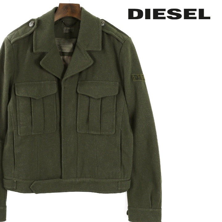 ディーゼル DIESEL ブルゾン ジャケット メンズ 比翼仕立て ウール エポレット ミリタリー J-TANVI