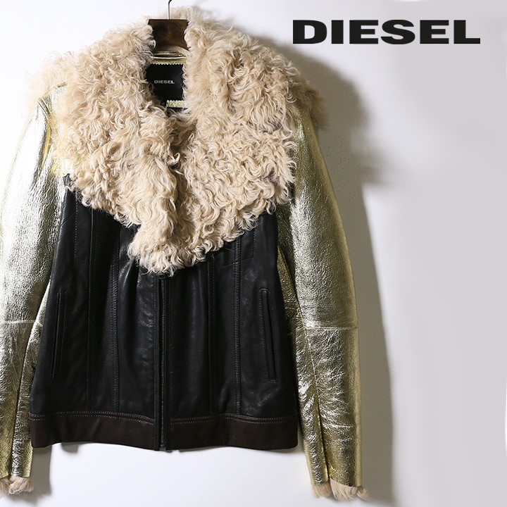 ディーゼル　ボア　レザージャケット　羊革 楽天市場】☆DIESEL ディーゼル レディース☆牛革 本革 シープ