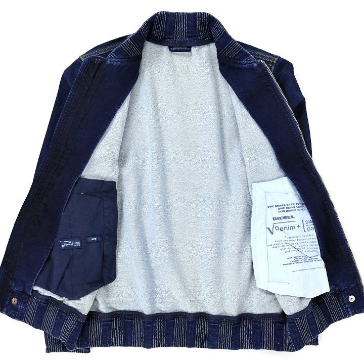 diesel ライトブルー デニムジャケット ジップアップ Diesel メンズ ジャケット D-GLORY デニム ジップ レーサー
