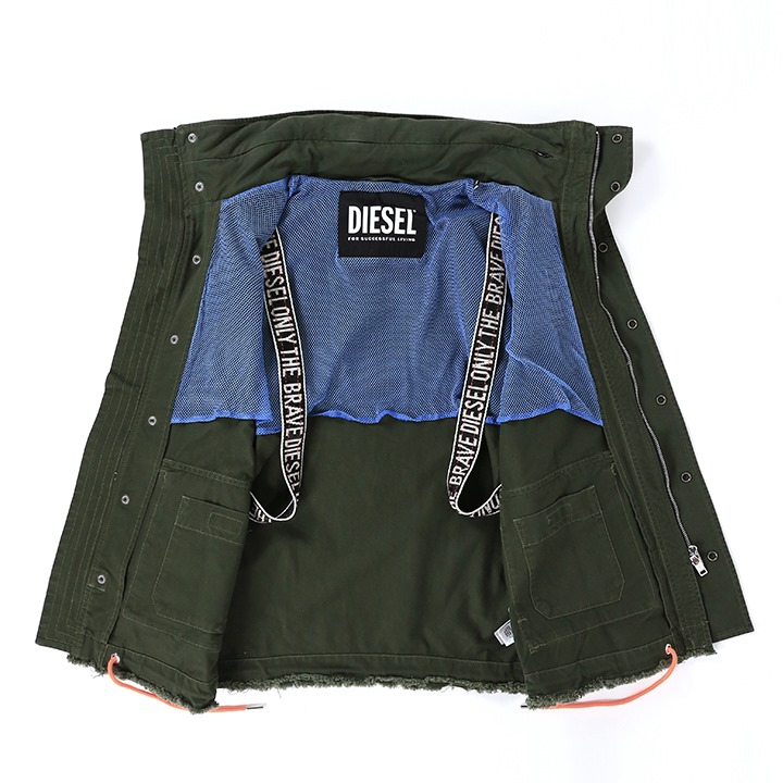 DIESEL ディーゼル ミリタリージャケット メンズ バック刺繍ロゴ