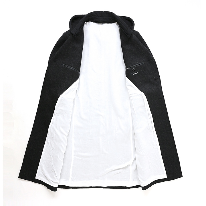 DIESEL（ディーゼル） ロングコート メンズ フード付き カットオフ