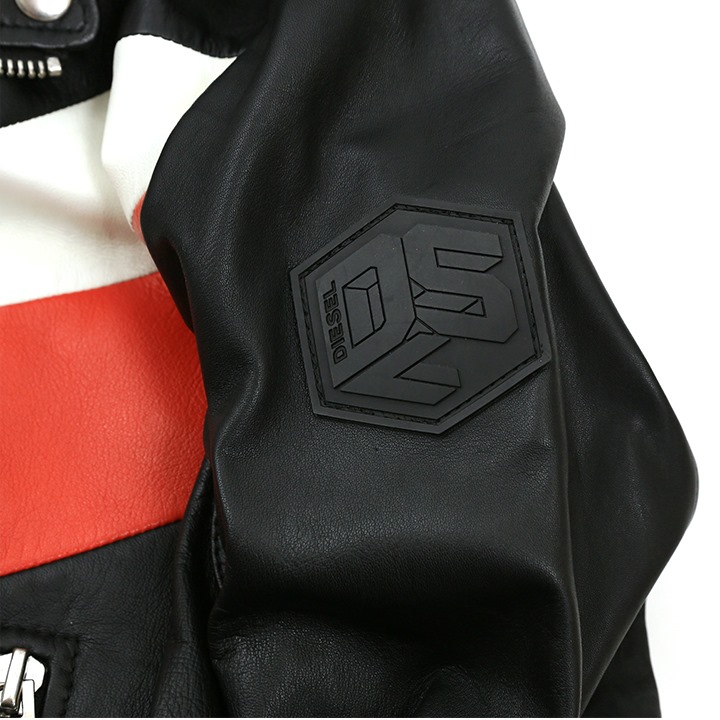 DIESEL（ディーゼル） レザージャケット メンズ 羊革 本革 配色切替