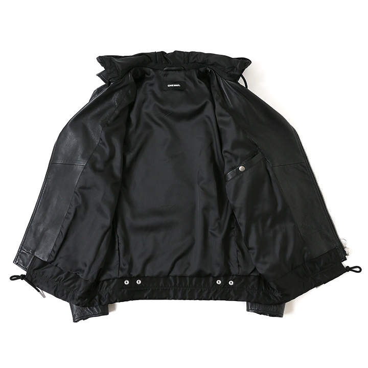 DIESEL（ディーゼル） レザージャケット メンズ 羊革 本革 配色切替