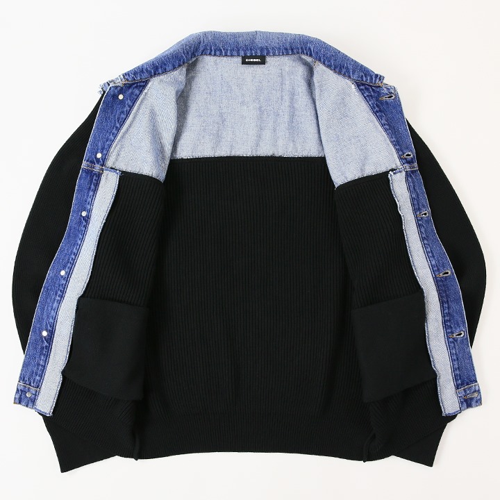 DIESEL ディーゼル デニム切替 ワッフルニット ブルゾン ジャケット Amazon | [Diesel] (ディーゼル) メンズ アウター ジャケット