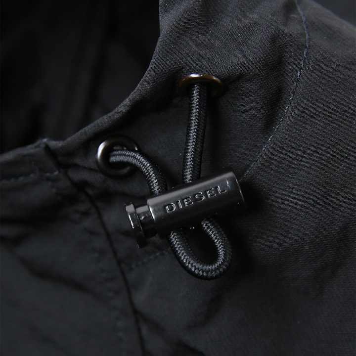 DIESEL ディーゼル フーデッドロングコート メンズ ワンポイント