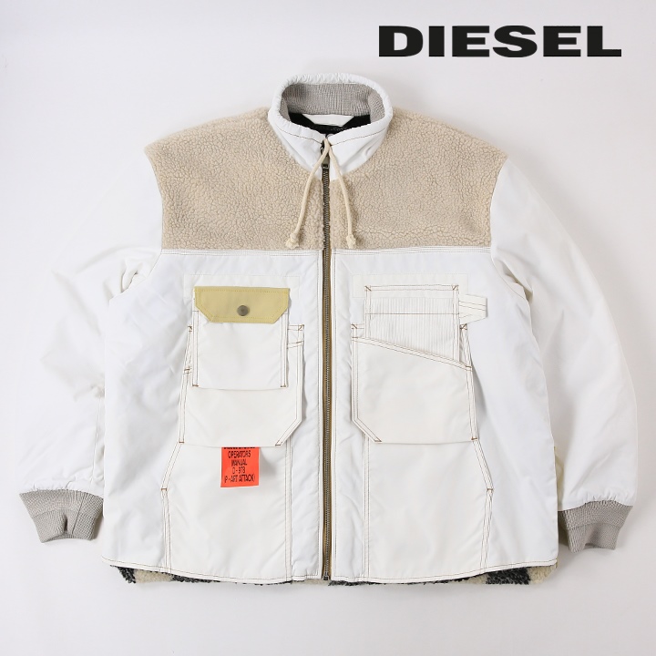 DIESEL - 美品！DIESELディーゼル♡切りっぱなしジャケット DIESEL（ディーゼル） ジップアップジャケット メンズ ボア切替