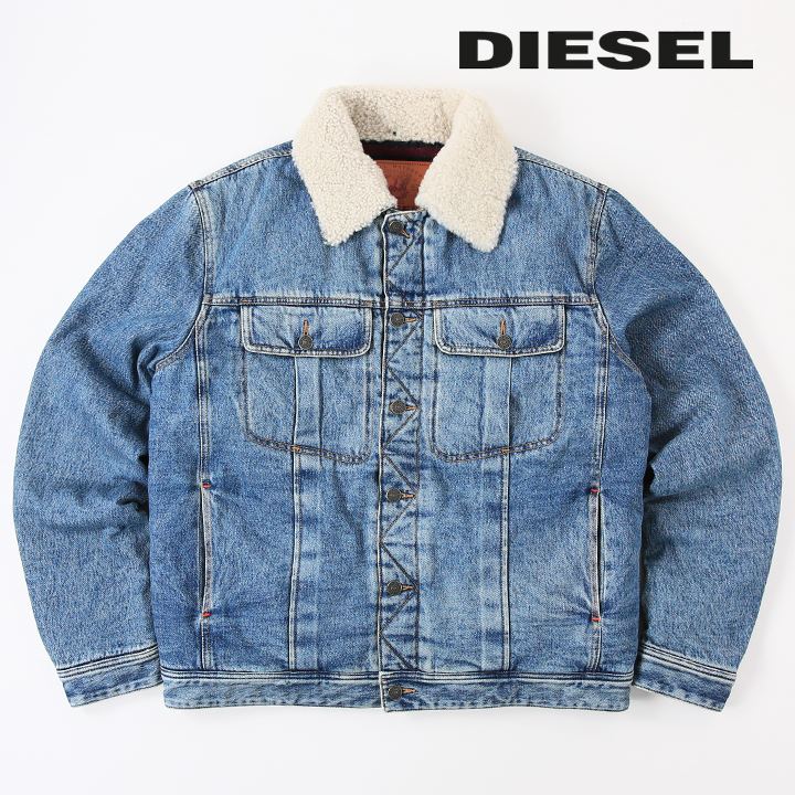 DIESEL（ディーゼル） デニムジャケット メンズ 羊毛ボア襟 コットン D 