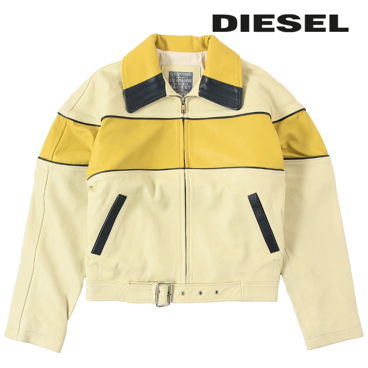 DIESEL ディーゼル ラムスキンレザージャケット メンズ 羊革 本