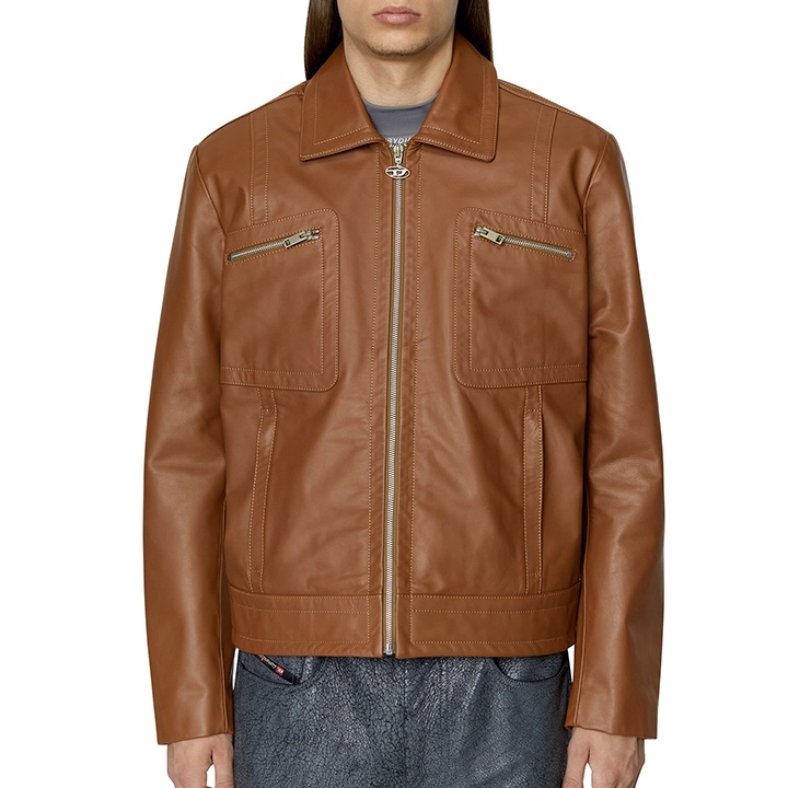 美品 ディーゼル レザージャケット ジップアップ カウレザー DIESEL ディーゼル ライダース メンズ レザージャケット ジップ