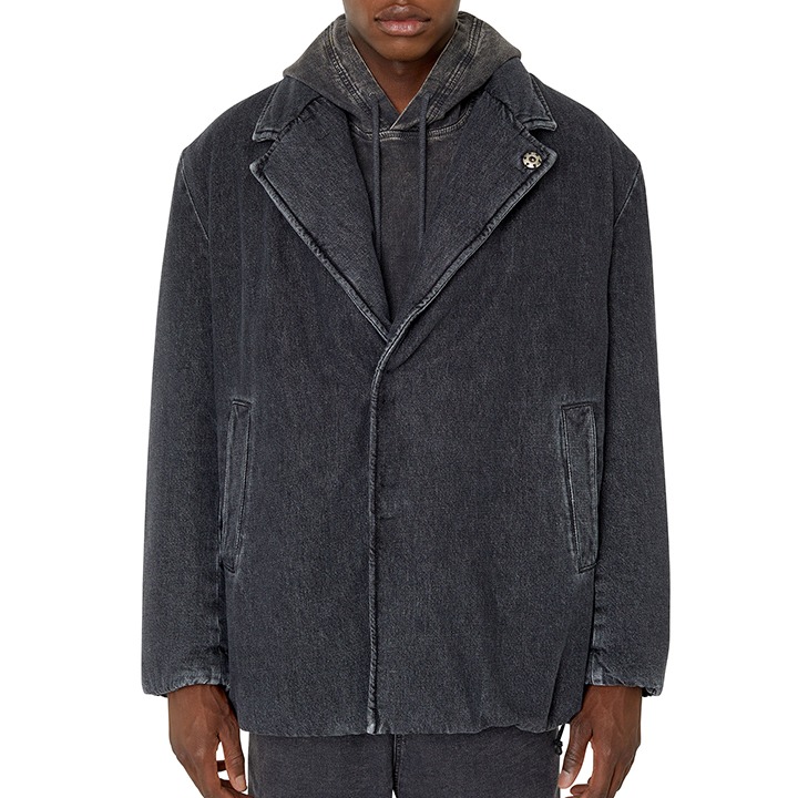 【DIESEL】ヴィンテージウォッシュ デニムジャケット クロップド丈 ヴィンテージウォッシュショートデニムジャケット[品番